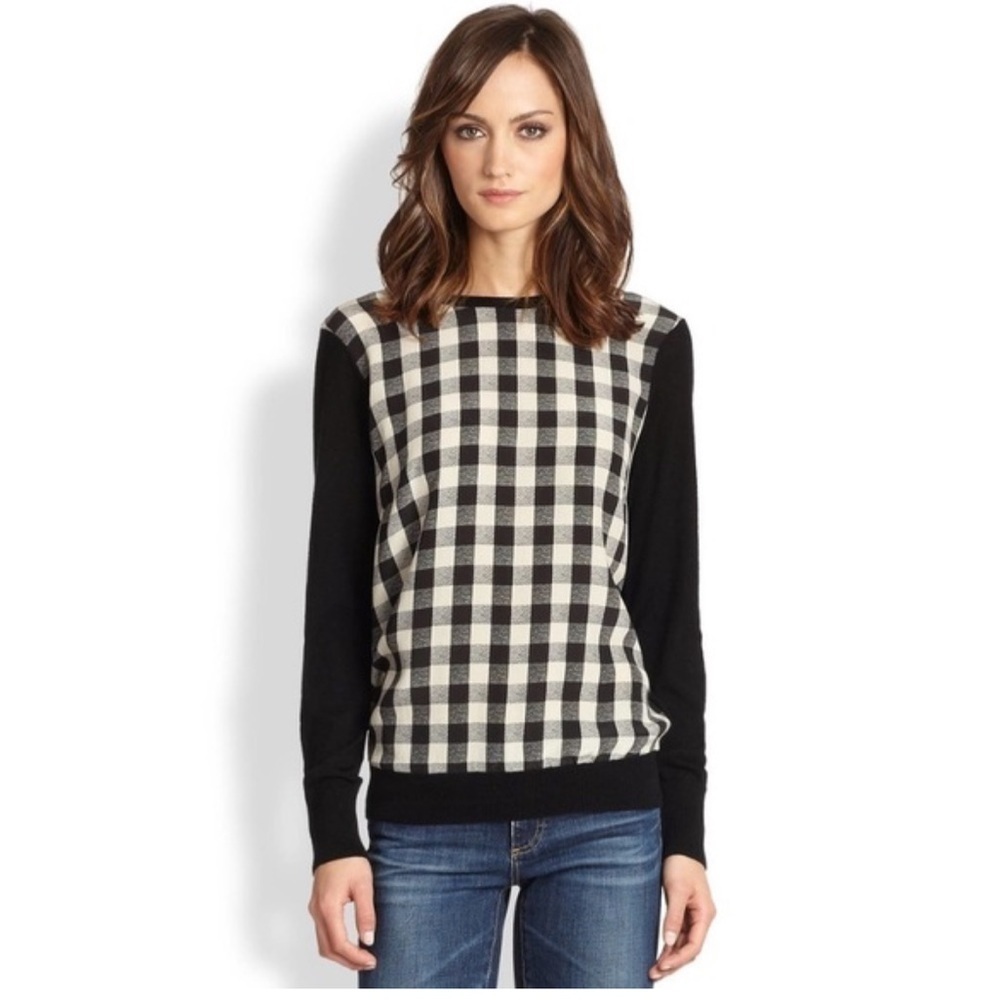Equipment Roland Buffalo plaid silk & wool sweater